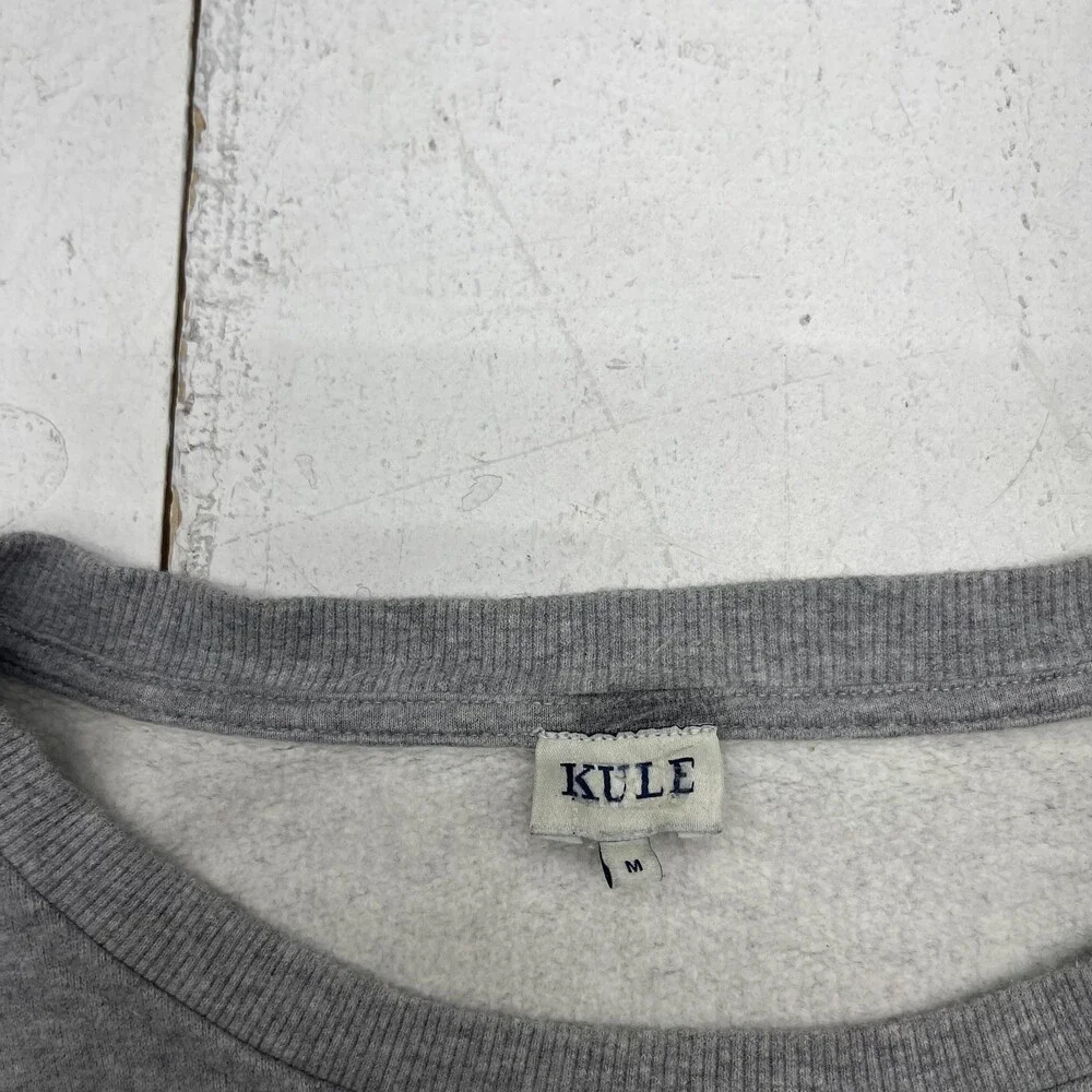 Kule Sweatshirt Womens Medium Gray Apres Ski Graphic Crewneck Organic Cotton - Picture 4 of 8